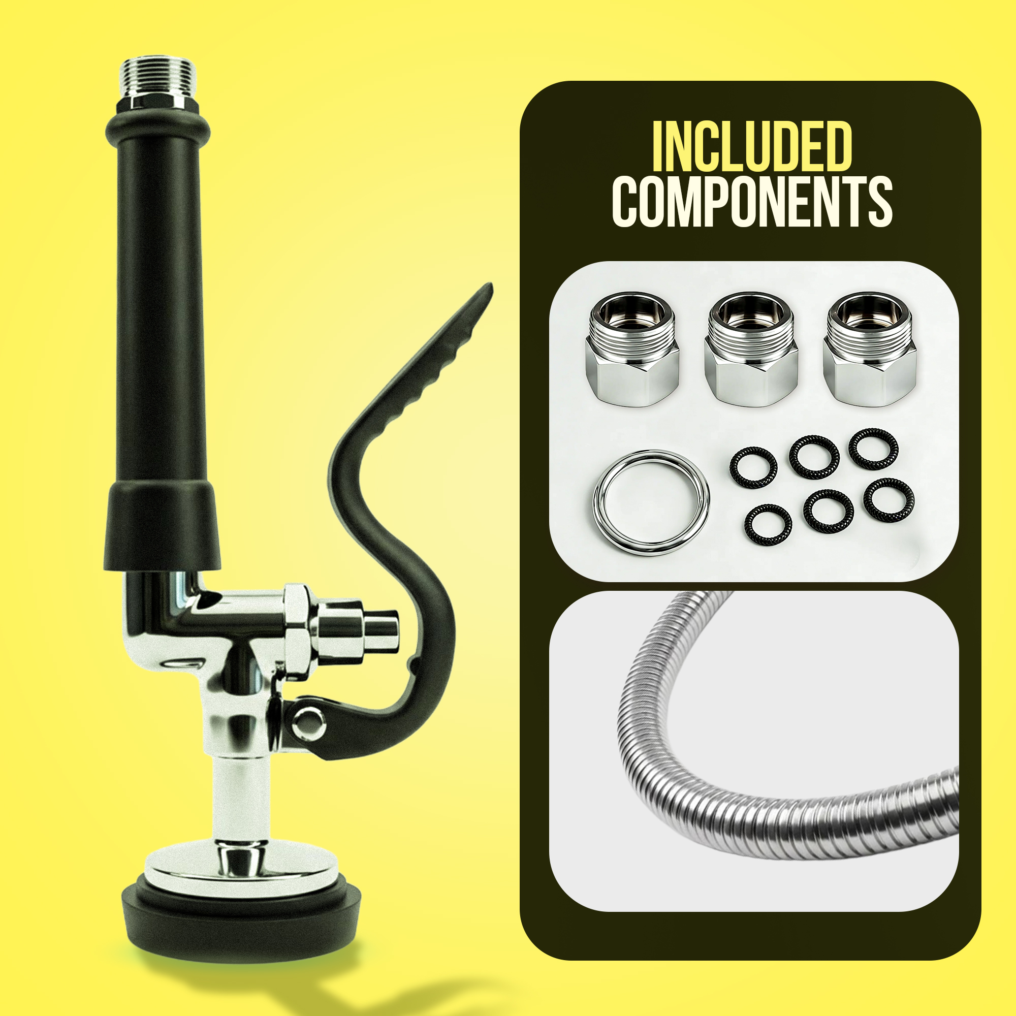 Spray valve with pre-rinse hose angle two